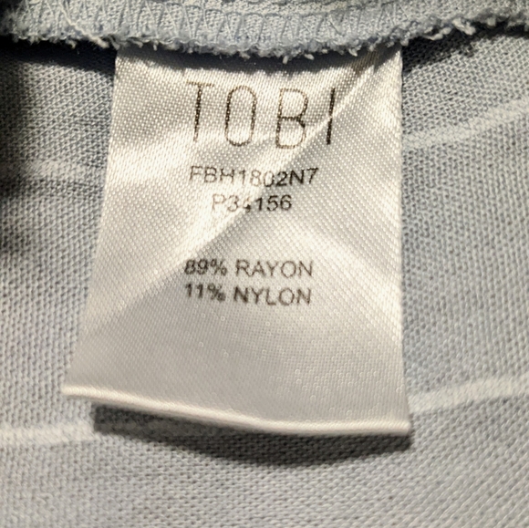 Tobi Light Blue Striped Wrap Mini Skirt. Size XSmall. Like New! - Picture 8 of 8